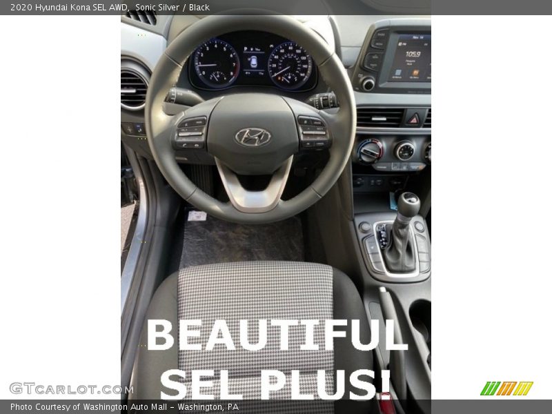Sonic Silver / Black 2020 Hyundai Kona SEL AWD