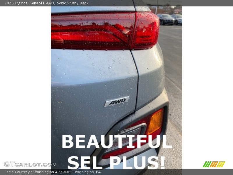 Sonic Silver / Black 2020 Hyundai Kona SEL AWD