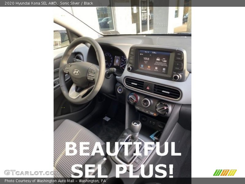 Sonic Silver / Black 2020 Hyundai Kona SEL AWD