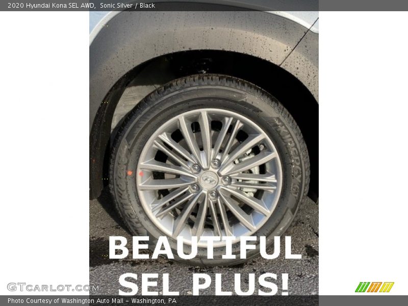 Sonic Silver / Black 2020 Hyundai Kona SEL AWD