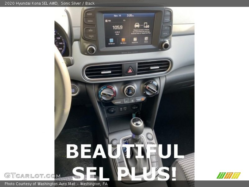 Sonic Silver / Black 2020 Hyundai Kona SEL AWD