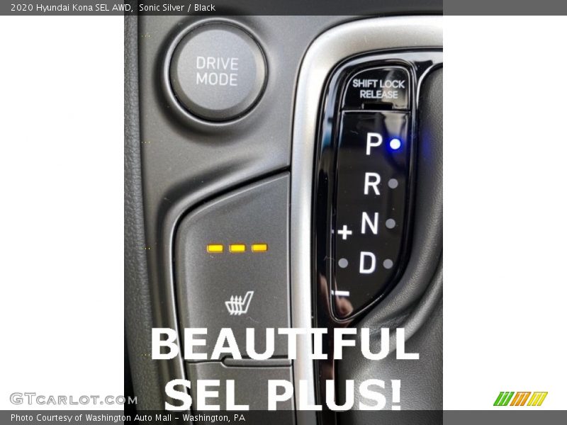Sonic Silver / Black 2020 Hyundai Kona SEL AWD