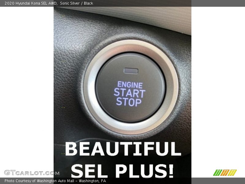 Sonic Silver / Black 2020 Hyundai Kona SEL AWD