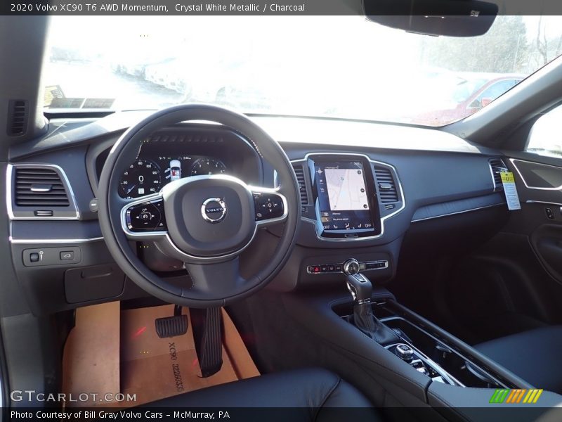 Crystal White Metallic / Charcoal 2020 Volvo XC90 T6 AWD Momentum