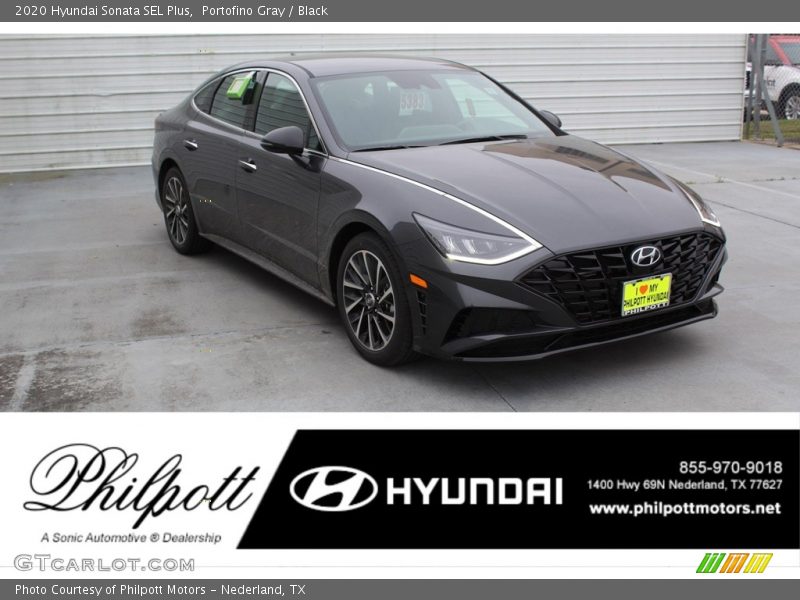 Portofino Gray / Black 2020 Hyundai Sonata SEL Plus