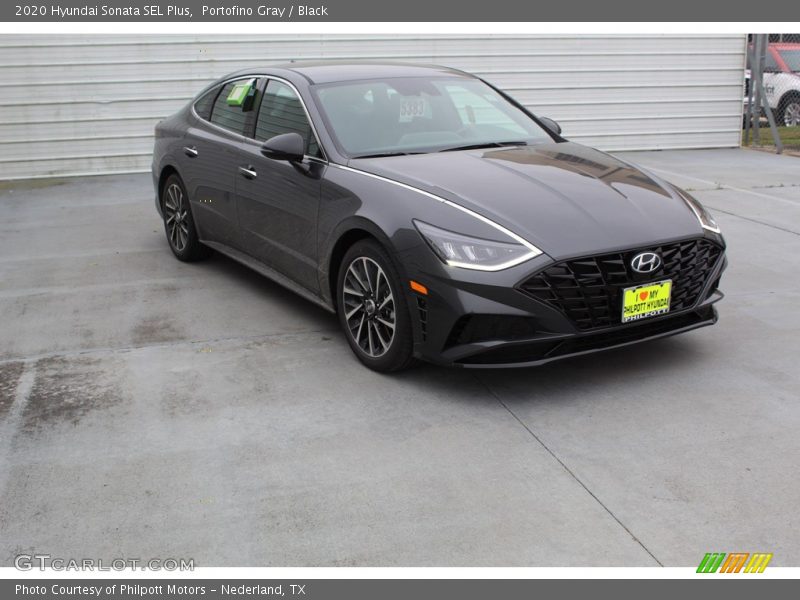 Portofino Gray / Black 2020 Hyundai Sonata SEL Plus