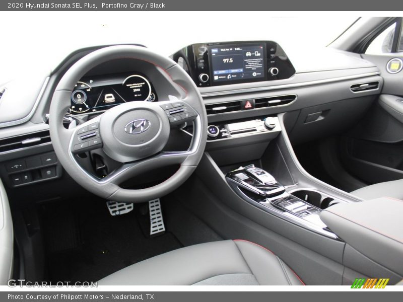 Portofino Gray / Black 2020 Hyundai Sonata SEL Plus