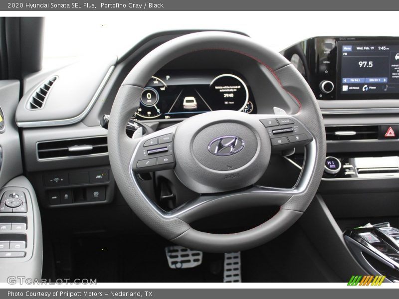 Portofino Gray / Black 2020 Hyundai Sonata SEL Plus