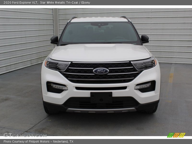 Star White Metallic Tri-Coat / Ebony 2020 Ford Explorer XLT