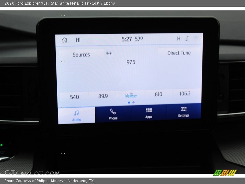 Star White Metallic Tri-Coat / Ebony 2020 Ford Explorer XLT