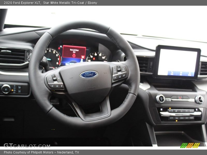 Star White Metallic Tri-Coat / Ebony 2020 Ford Explorer XLT