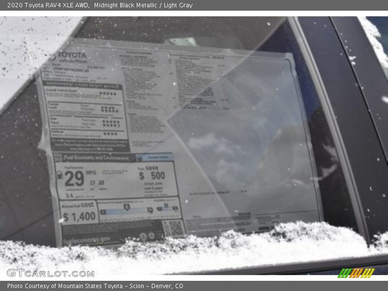 Midnight Black Metallic / Light Gray 2020 Toyota RAV4 XLE AWD