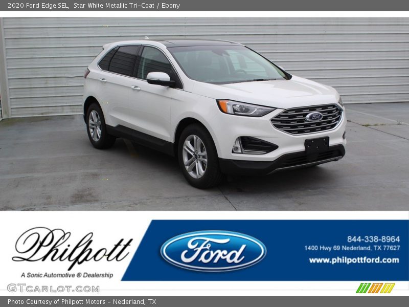 Star White Metallic Tri-Coat / Ebony 2020 Ford Edge SEL