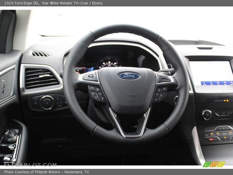 Star White Metallic Tri-Coat / Ebony 2020 Ford Edge SEL