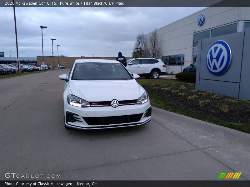 Pure White / Titan Black/Clark Plaid 2020 Volkswagen Golf GTI S