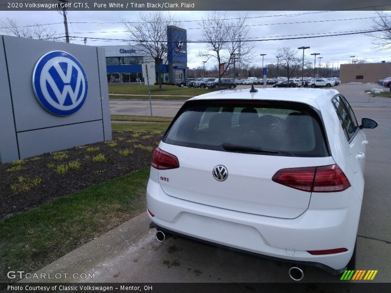 Pure White / Titan Black/Clark Plaid 2020 Volkswagen Golf GTI S