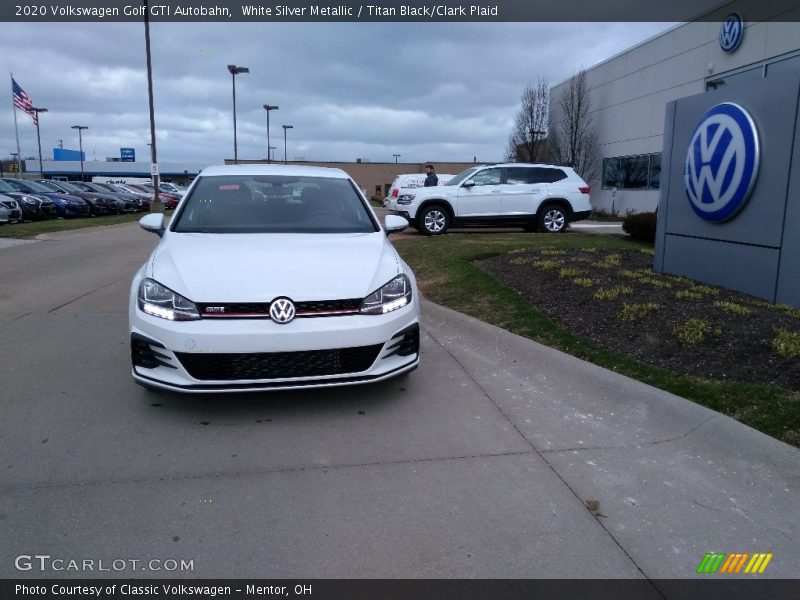 White Silver Metallic / Titan Black/Clark Plaid 2020 Volkswagen Golf GTI Autobahn