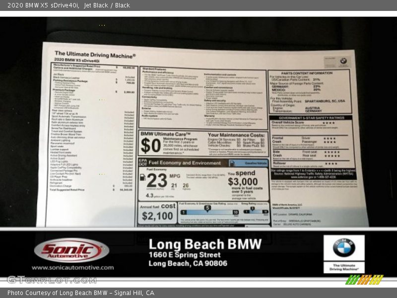 Jet Black / Black 2020 BMW X5 sDrive40i