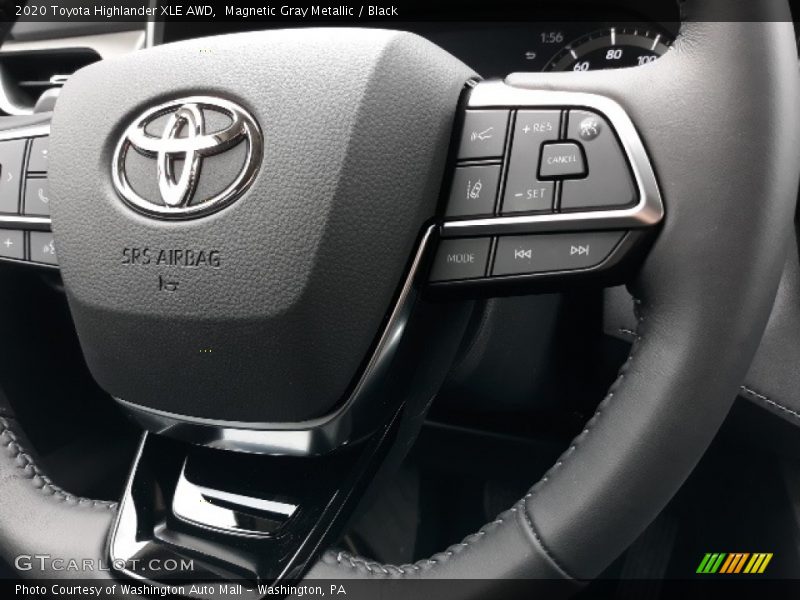 Magnetic Gray Metallic / Black 2020 Toyota Highlander XLE AWD