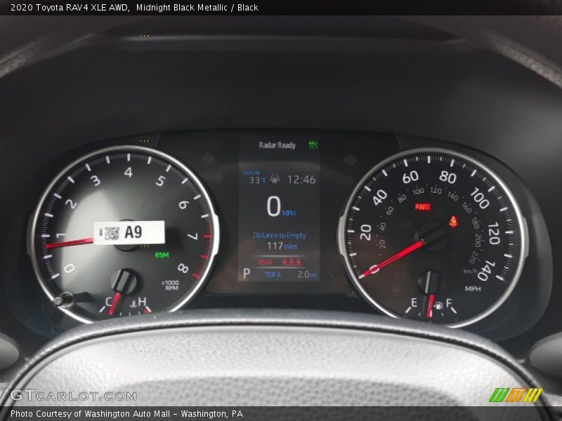 Midnight Black Metallic / Black 2020 Toyota RAV4 XLE AWD