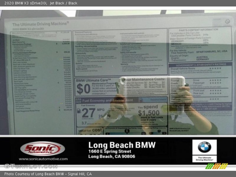 Jet Black / Black 2020 BMW X3 sDrive30i