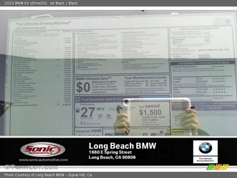 Jet Black / Black 2020 BMW X3 sDrive30i