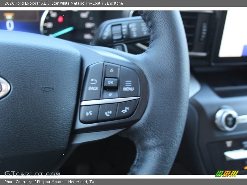 Star White Metallic Tri-Coat / Sandstone 2020 Ford Explorer XLT