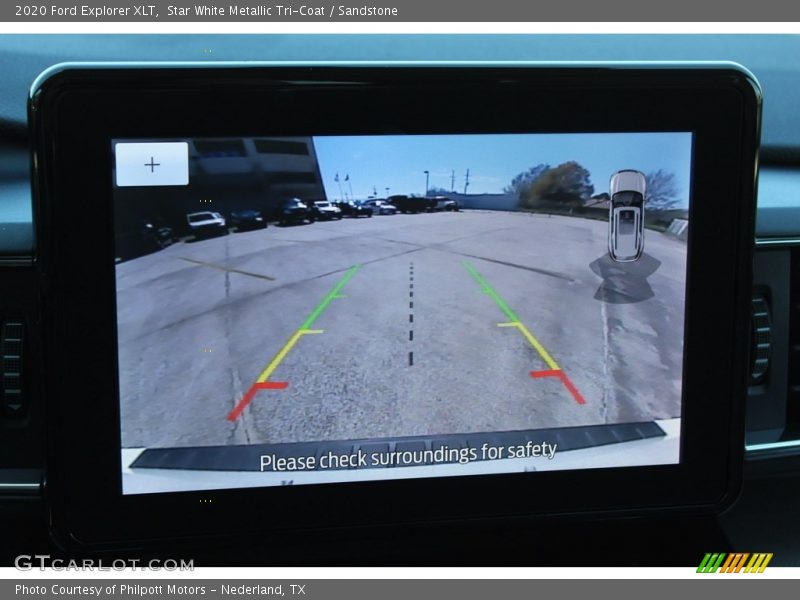 Star White Metallic Tri-Coat / Sandstone 2020 Ford Explorer XLT