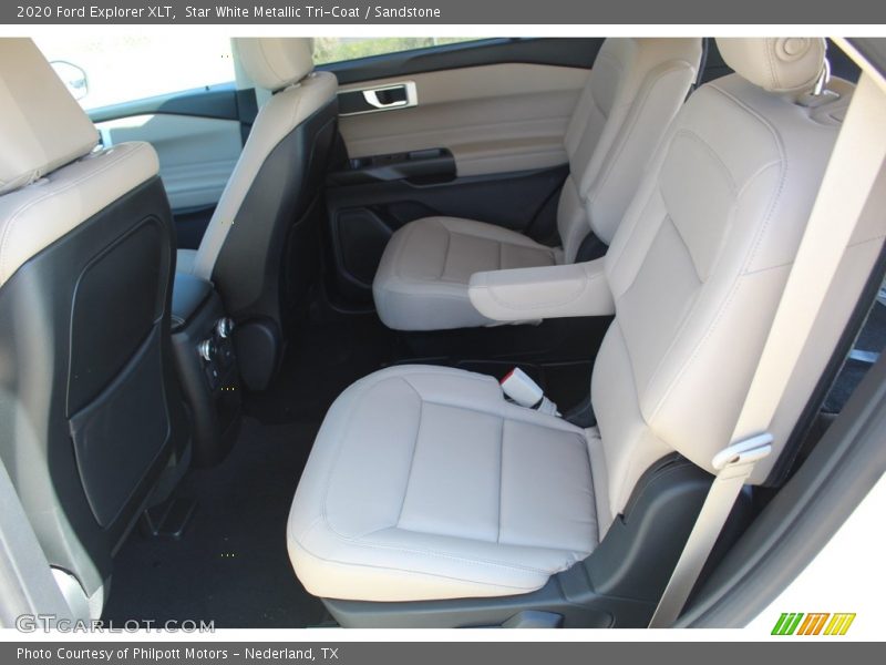 Star White Metallic Tri-Coat / Sandstone 2020 Ford Explorer XLT