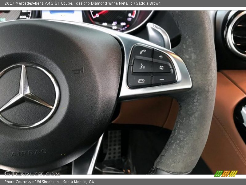 designo Diamond White Metallic / Saddle Brown 2017 Mercedes-Benz AMG GT Coupe