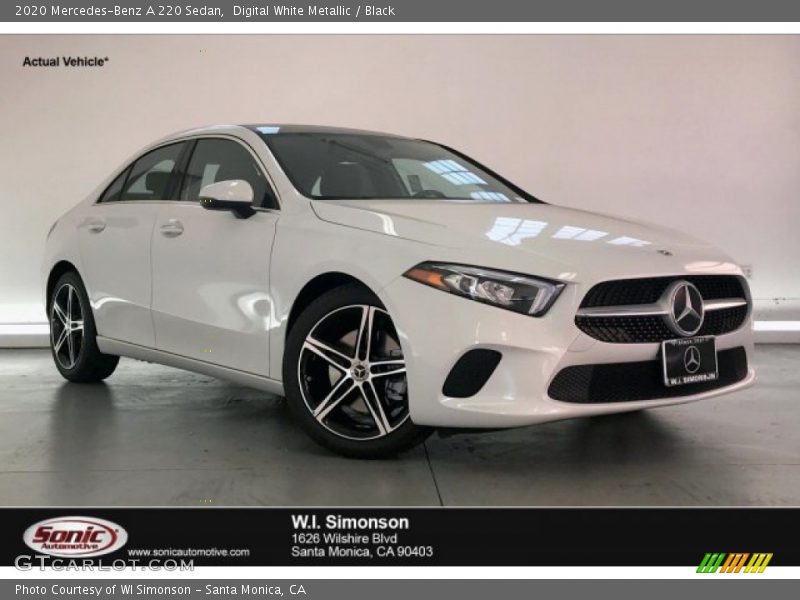 Digital White Metallic / Black 2020 Mercedes-Benz A 220 Sedan