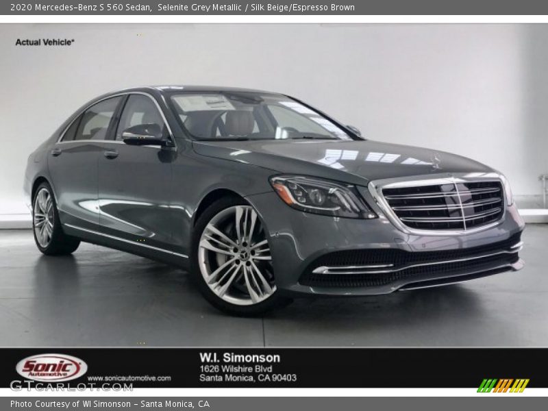 Selenite Grey Metallic / Silk Beige/Espresso Brown 2020 Mercedes-Benz S 560 Sedan