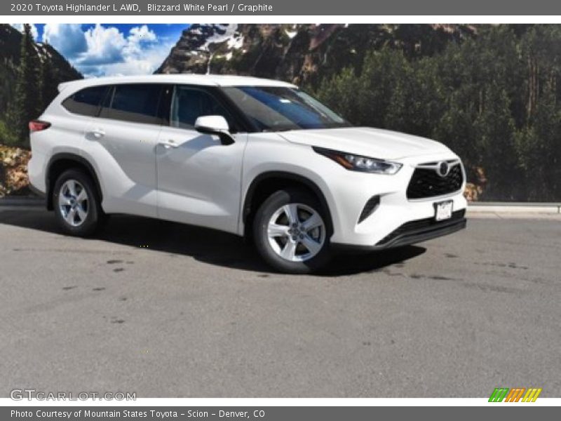 Blizzard White Pearl / Graphite 2020 Toyota Highlander L AWD