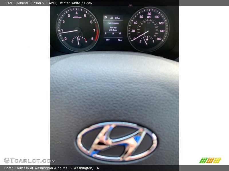 Winter White / Gray 2020 Hyundai Tucson SEL AWD