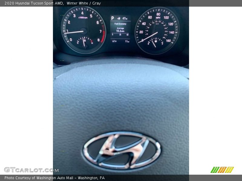 Winter White / Gray 2020 Hyundai Tucson Sport AWD