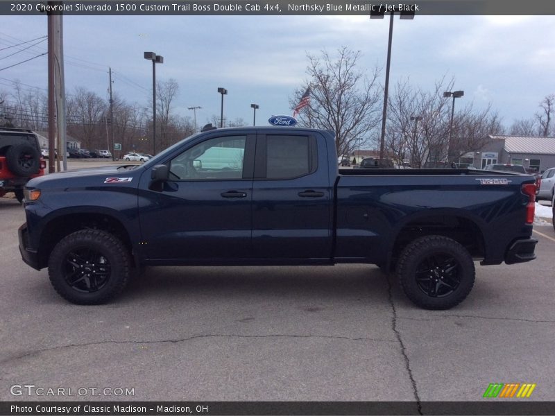Northsky Blue Metallic / Jet Black 2020 Chevrolet Silverado 1500 Custom Trail Boss Double Cab 4x4