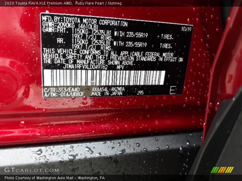 Ruby Flare Pearl / Nutmeg 2020 Toyota RAV4 XLE Premium AWD