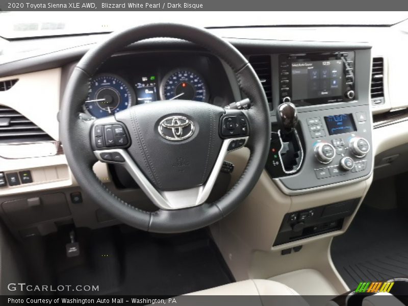 Blizzard White Pearl / Dark Bisque 2020 Toyota Sienna XLE AWD