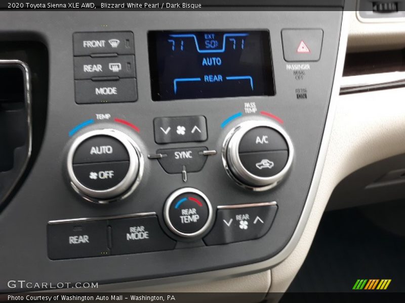 Controls of 2020 Sienna XLE AWD