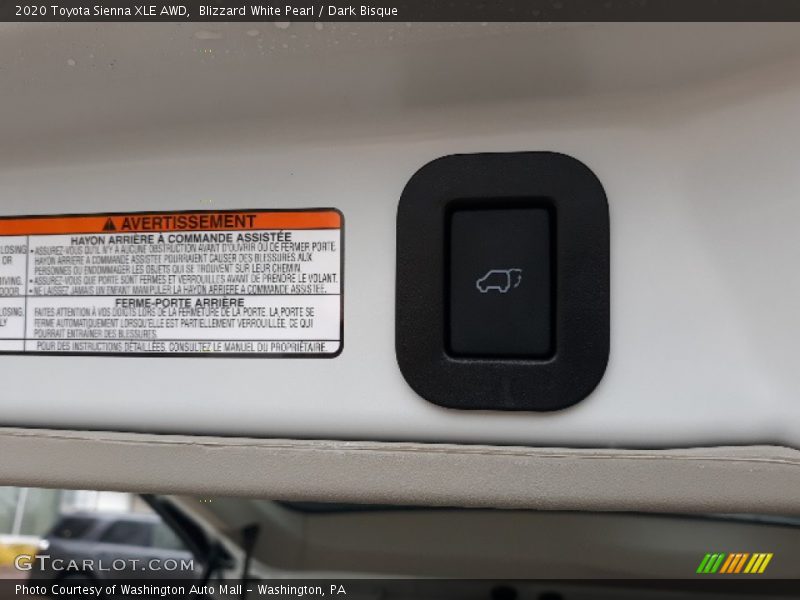 Blizzard White Pearl / Dark Bisque 2020 Toyota Sienna XLE AWD
