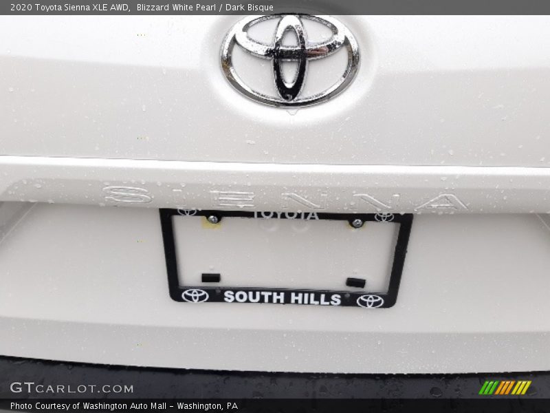 Blizzard White Pearl / Dark Bisque 2020 Toyota Sienna XLE AWD
