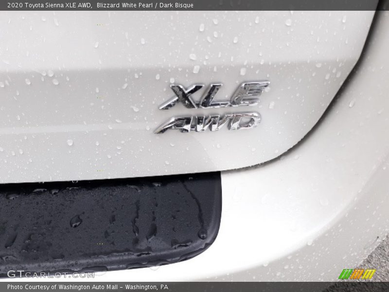 Blizzard White Pearl / Dark Bisque 2020 Toyota Sienna XLE AWD