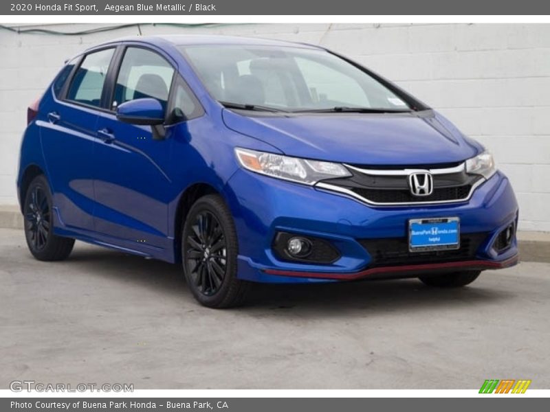 Aegean Blue Metallic / Black 2020 Honda Fit Sport