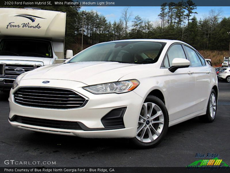 White Platinum / Medium Light Stone 2020 Ford Fusion Hybrid SE