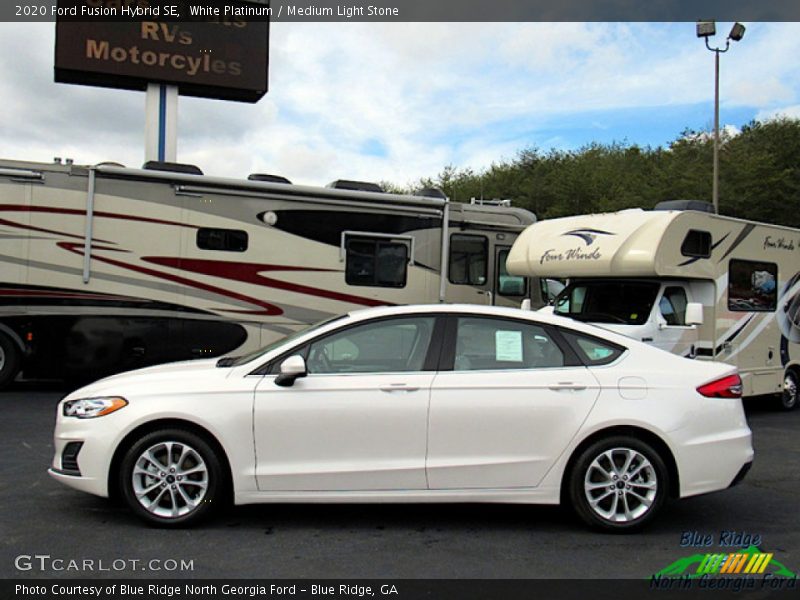 White Platinum / Medium Light Stone 2020 Ford Fusion Hybrid SE