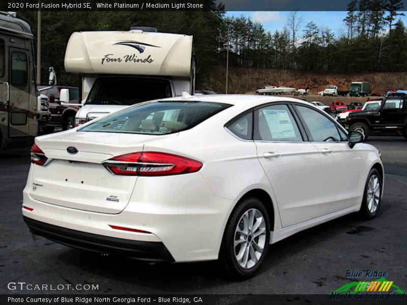 White Platinum / Medium Light Stone 2020 Ford Fusion Hybrid SE