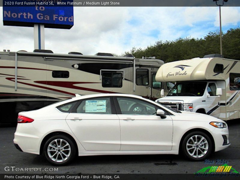 White Platinum / Medium Light Stone 2020 Ford Fusion Hybrid SE