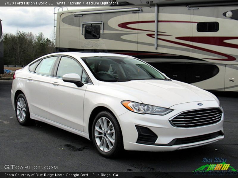 White Platinum / Medium Light Stone 2020 Ford Fusion Hybrid SE