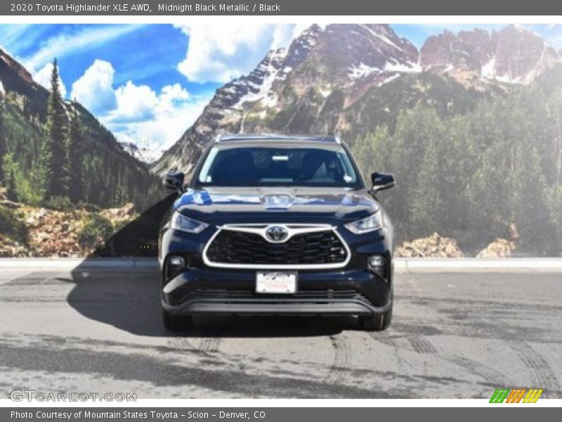Midnight Black Metallic / Black 2020 Toyota Highlander XLE AWD