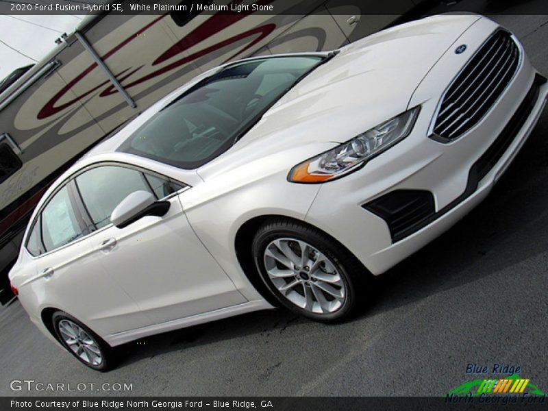 White Platinum / Medium Light Stone 2020 Ford Fusion Hybrid SE